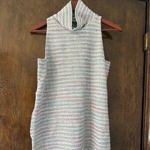 Anthropologie Akemi & Kin Nubby Mock Neck Striped Sleeveless Shift Dress - Small